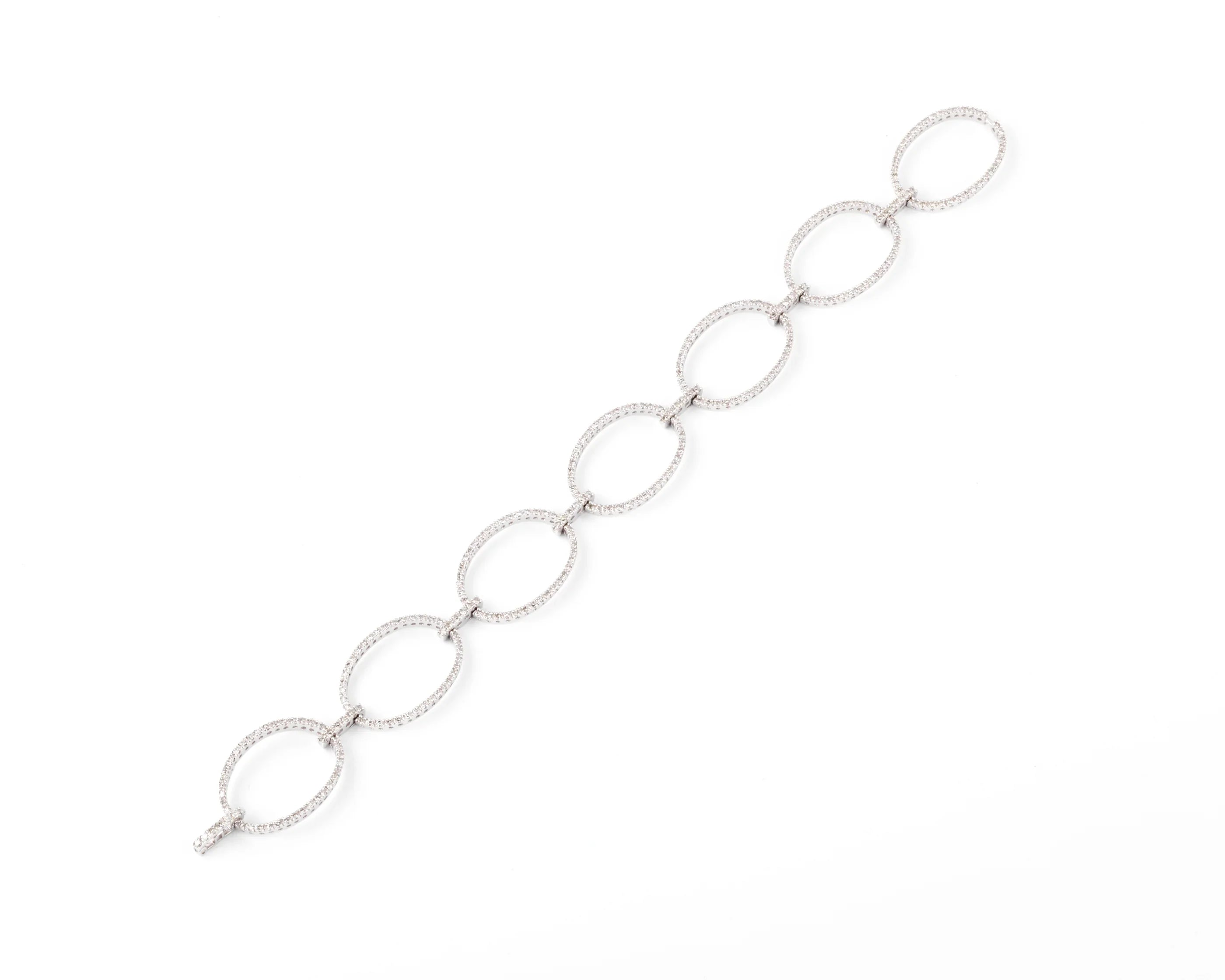 Bracelet maillons ovales en diamant