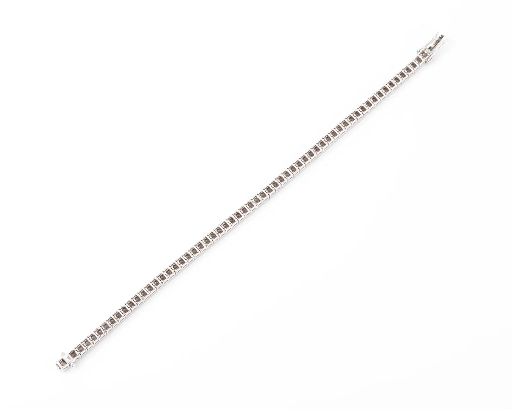 Princess-cut diamond line bracelet in white gold