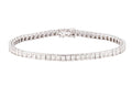 Princess-cut diamond line bracelet in white gold