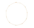 Yellow gold necklace interspersed with 9 diamonds on a cable chain in bezel settings.