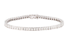 Charger l&#39;image dans la galerie, Bracelet ligne en diamant taille princesse sur or gris
