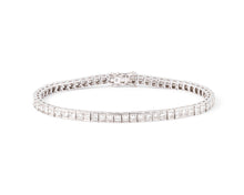 Charger l&#39;image dans la galerie, Bracelet ligne en diamant taille princesse sur or gris
