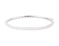 White gold bangle bracelet set with 3 rows of diamonds