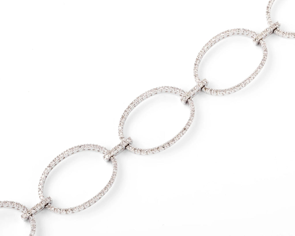 Oval link diamond bracelet