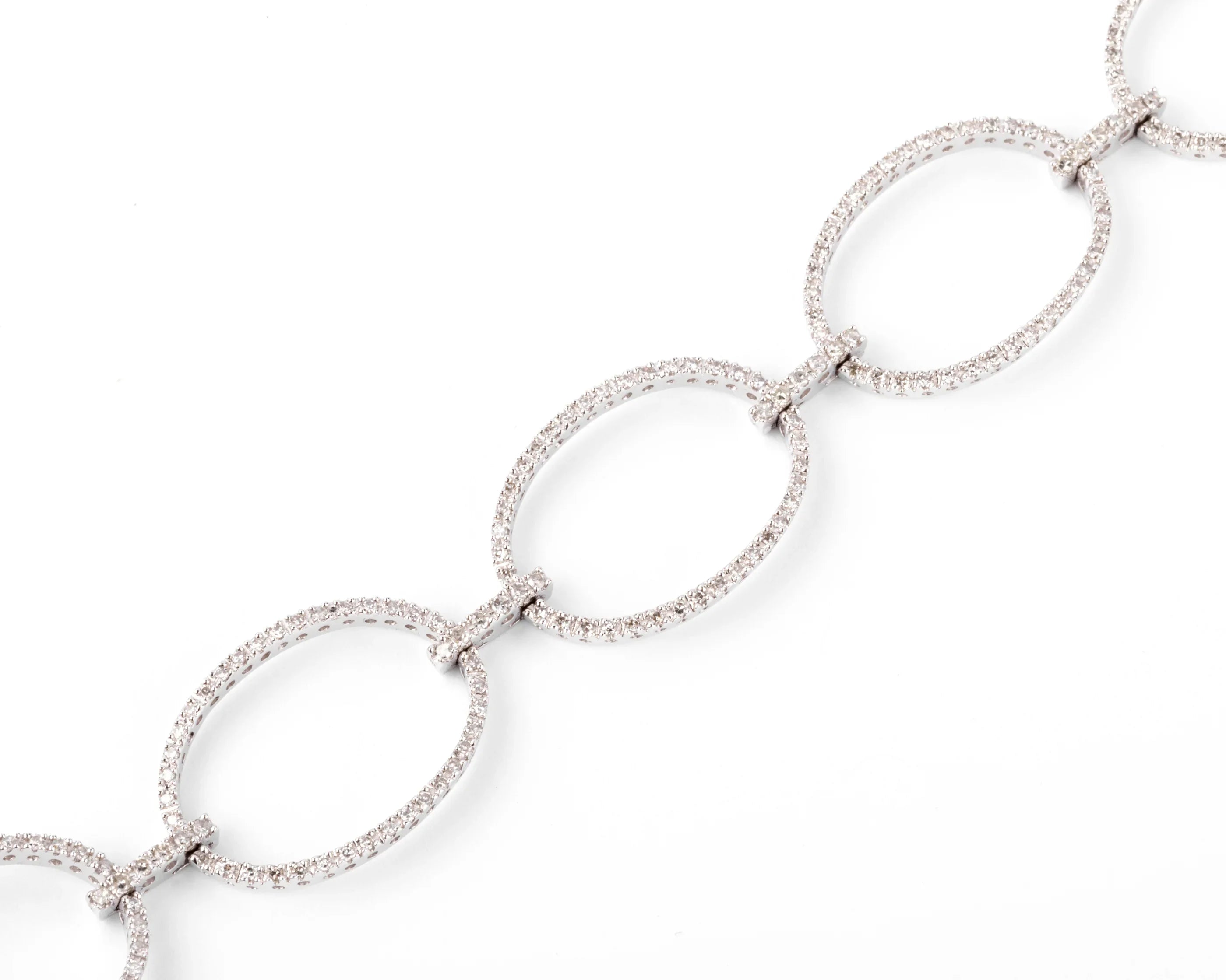 Bracelet maillons ovales en diamant