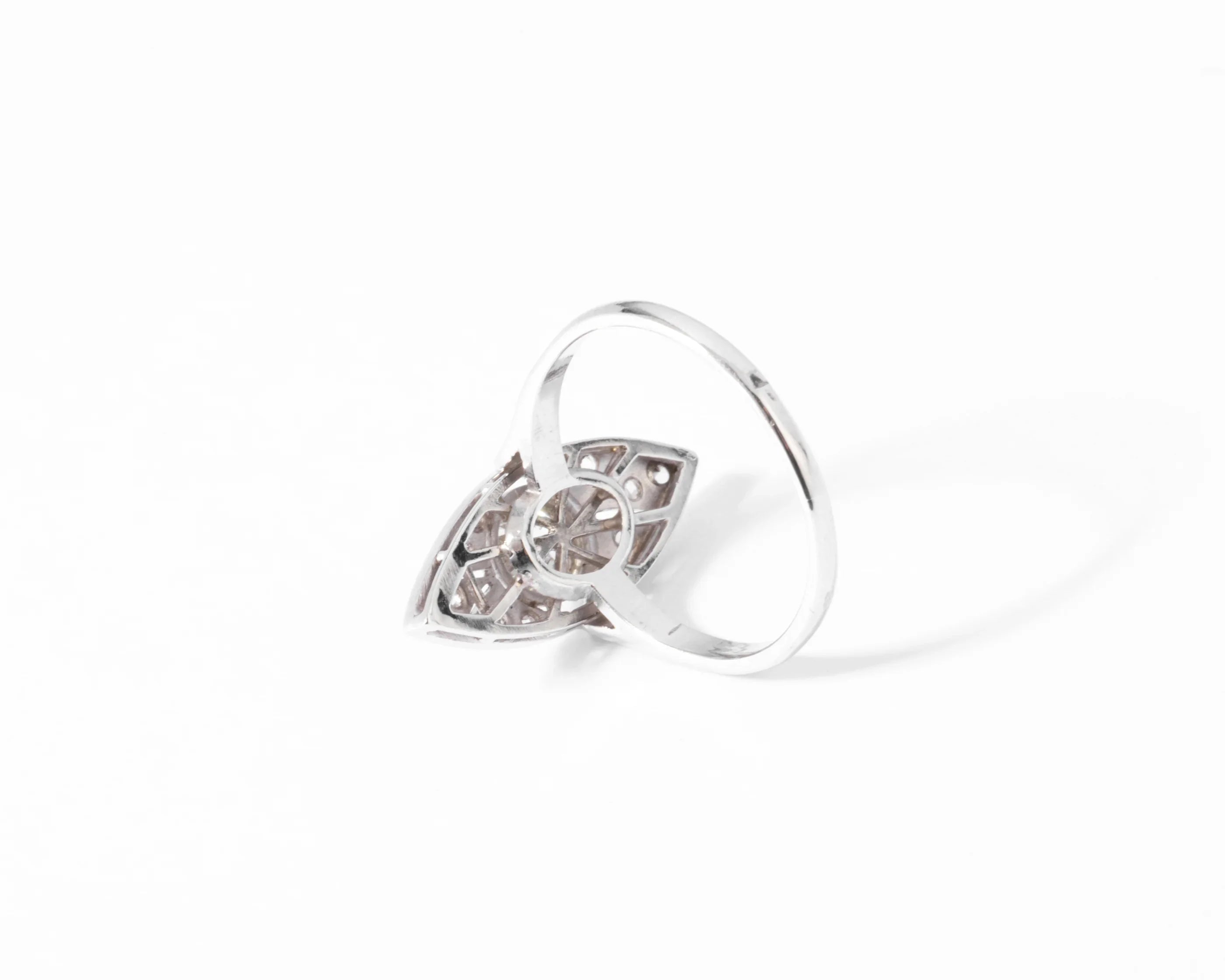 Platinum and diamond marquise ring