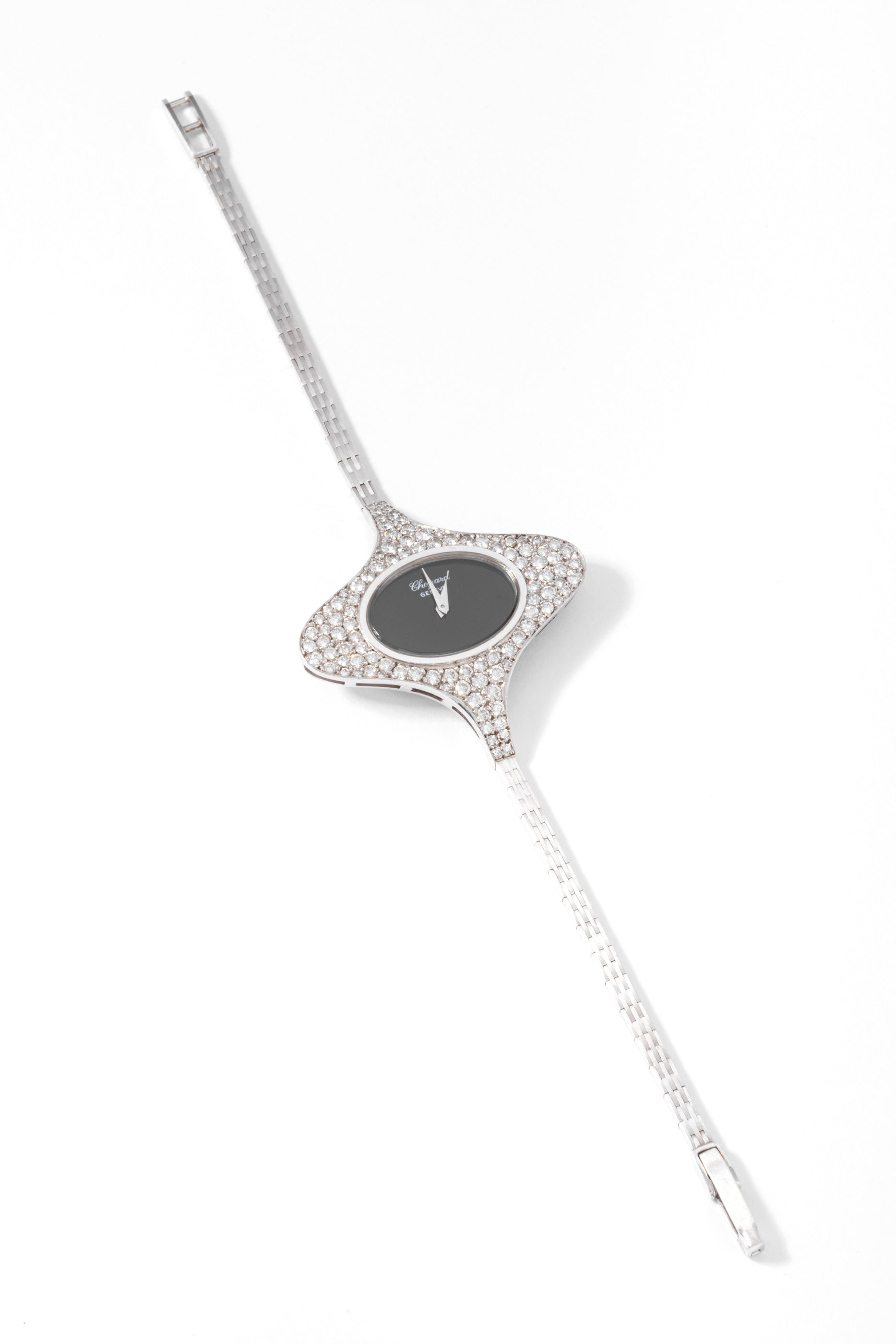 Oval Watch White Gold Diamonds Chopard 1970s