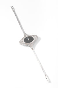 Montre ovale Or gris diamants Chopard année 1970