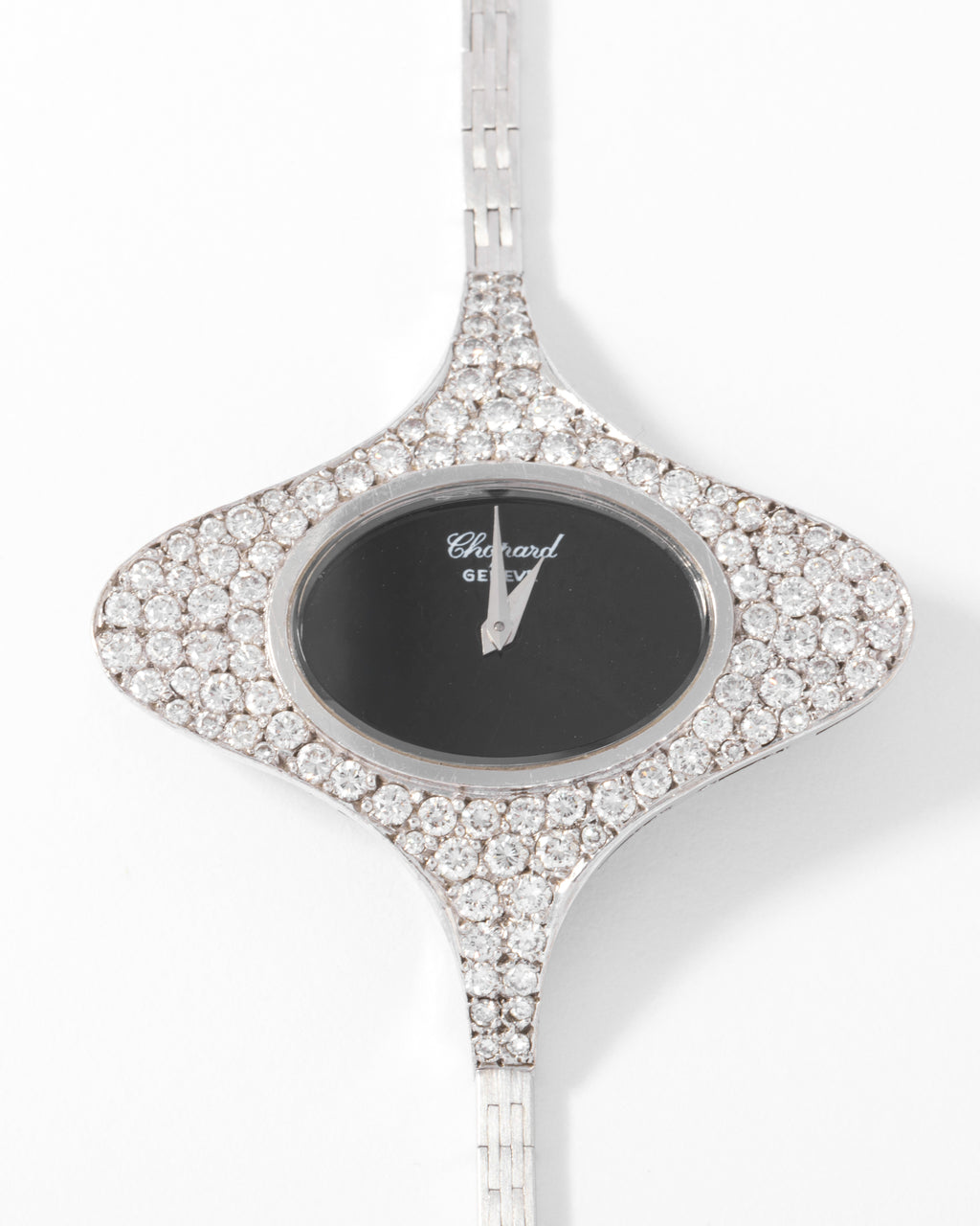 Oval Watch White Gold Diamonds Chopard 1970s