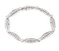 Platinum and diamond bracelet forming oval links