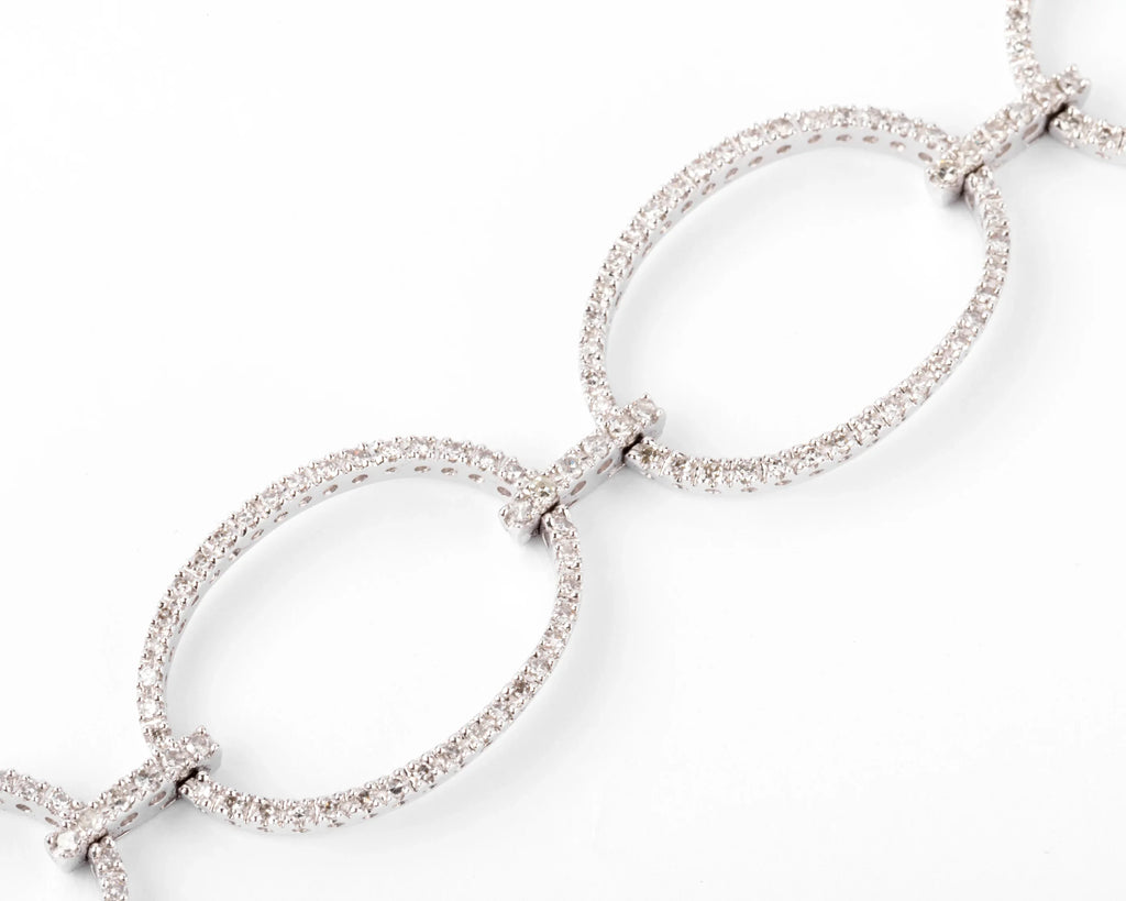 Oval link diamond bracelet