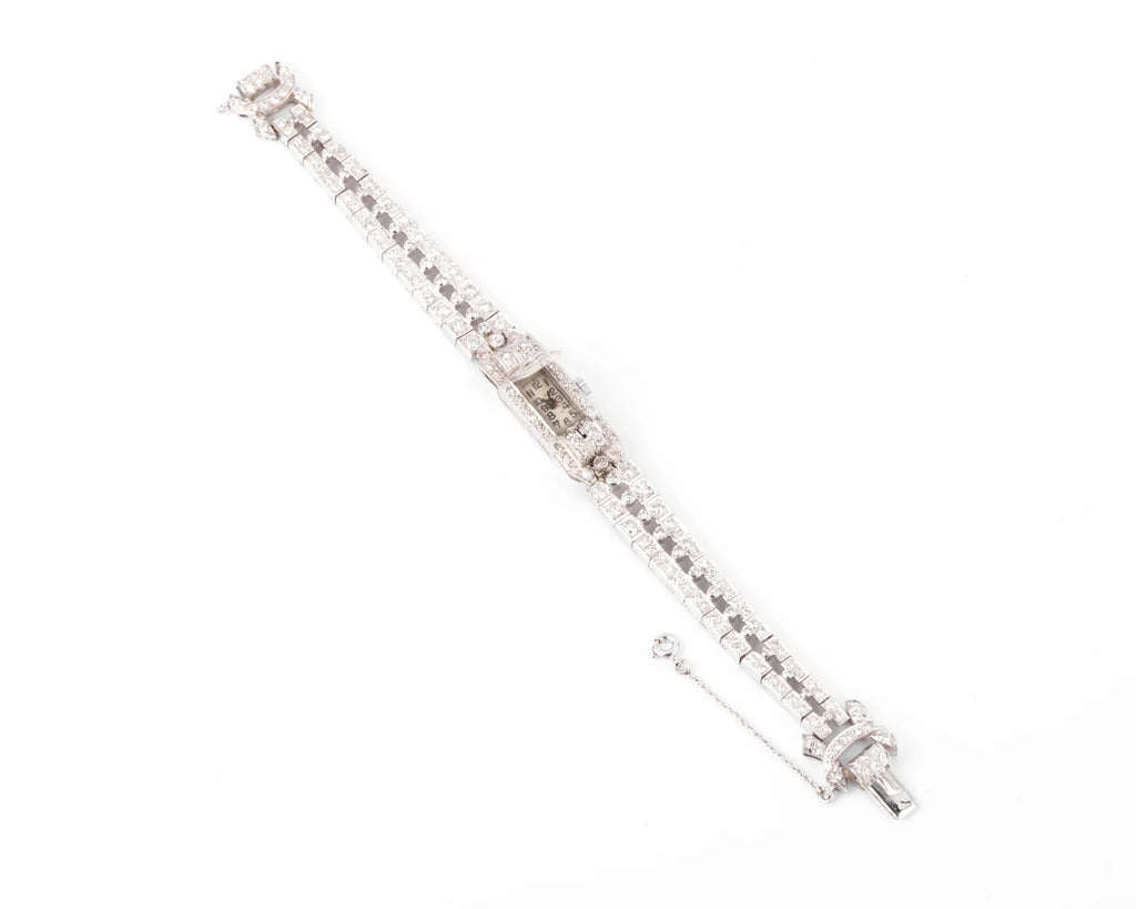 Platinum and white gold secret watch
