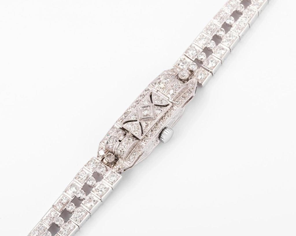 Platinum and white gold secret watch