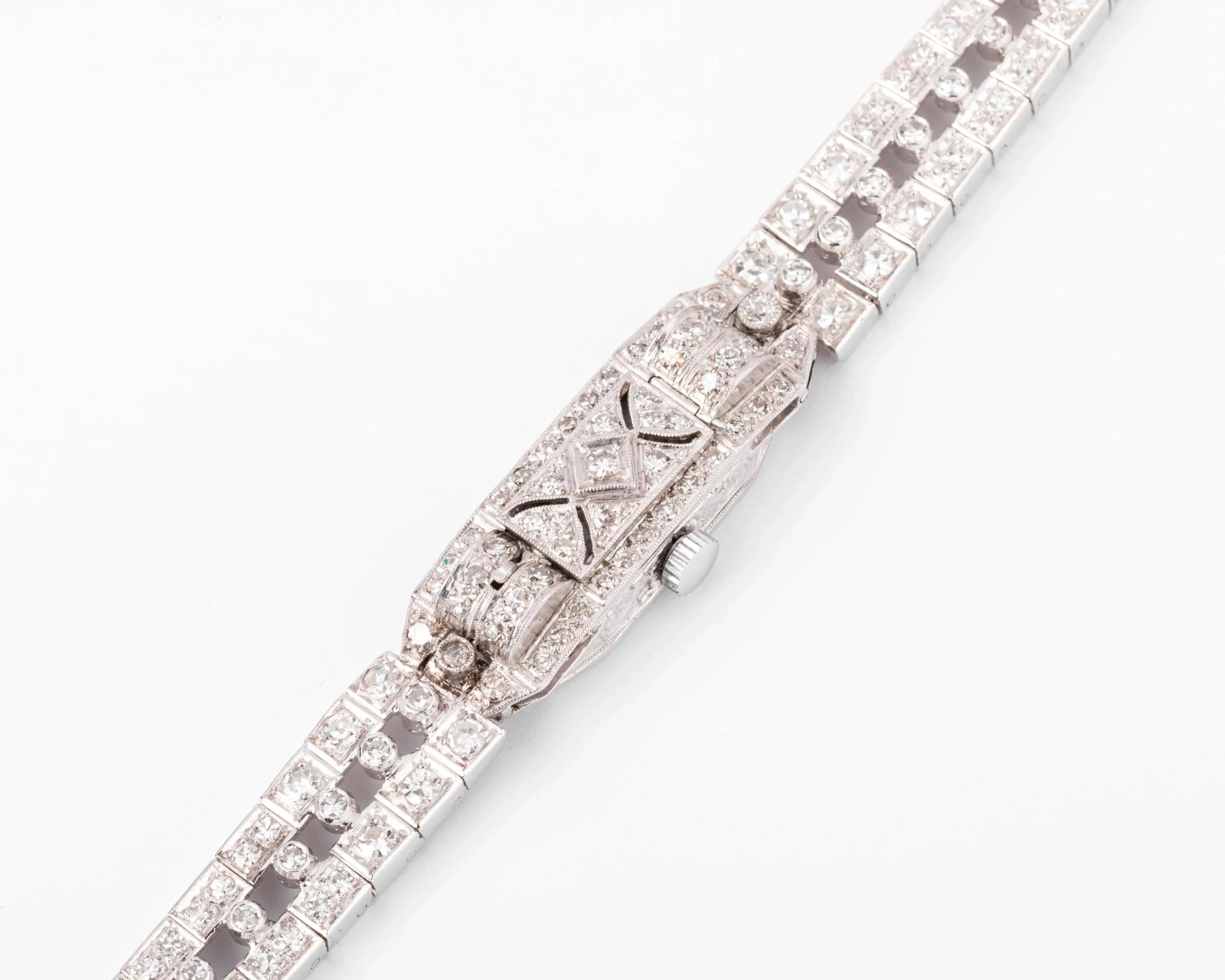 Platinum and white gold secret watch