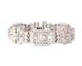 Art Deco platinum and diamond bracelet with rectangular motifs
