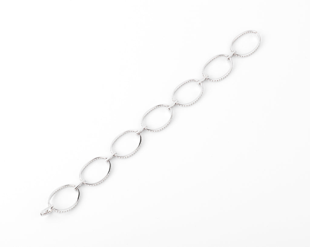 Oval link diamond bracelet