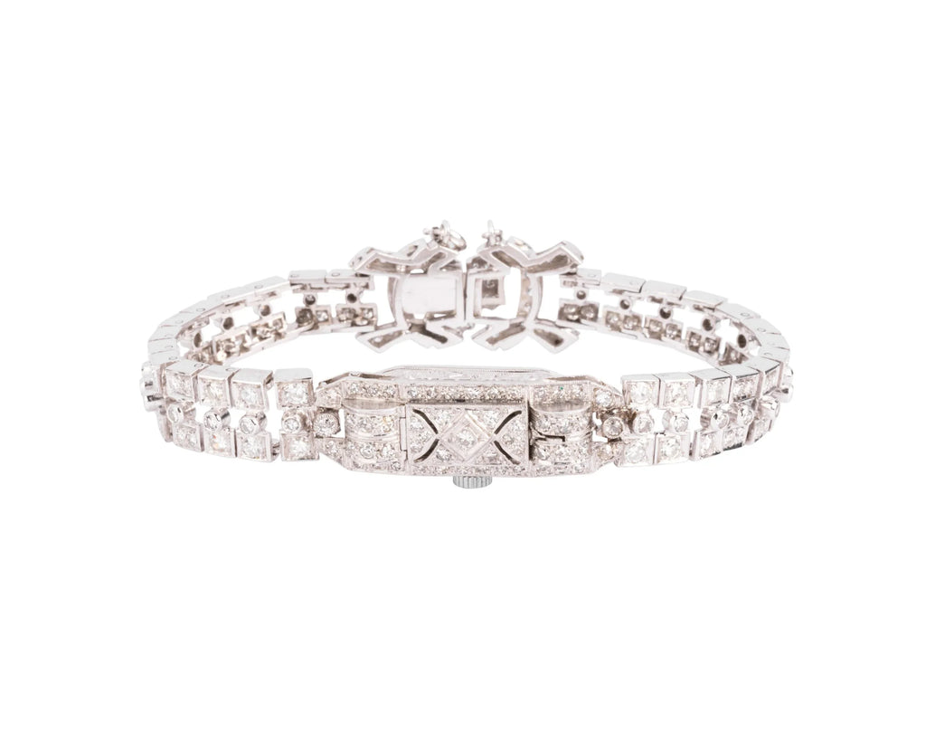 Platinum and white gold secret watch