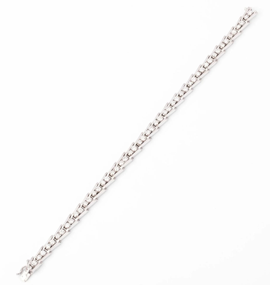 Diamond river bracelet in white gold and platinum