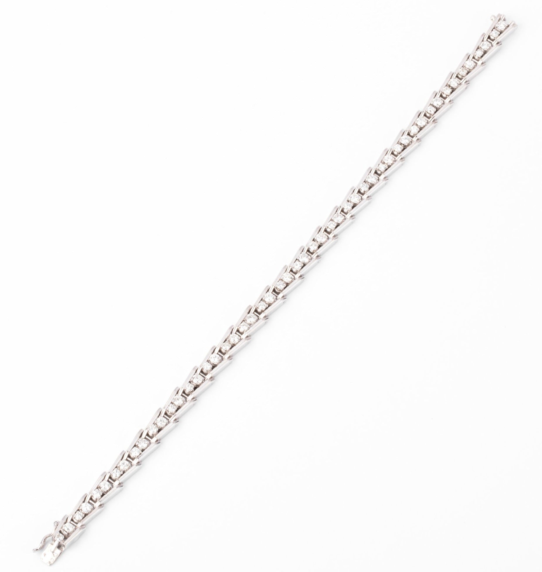 Bracelet riviere en diamant or gris et platine