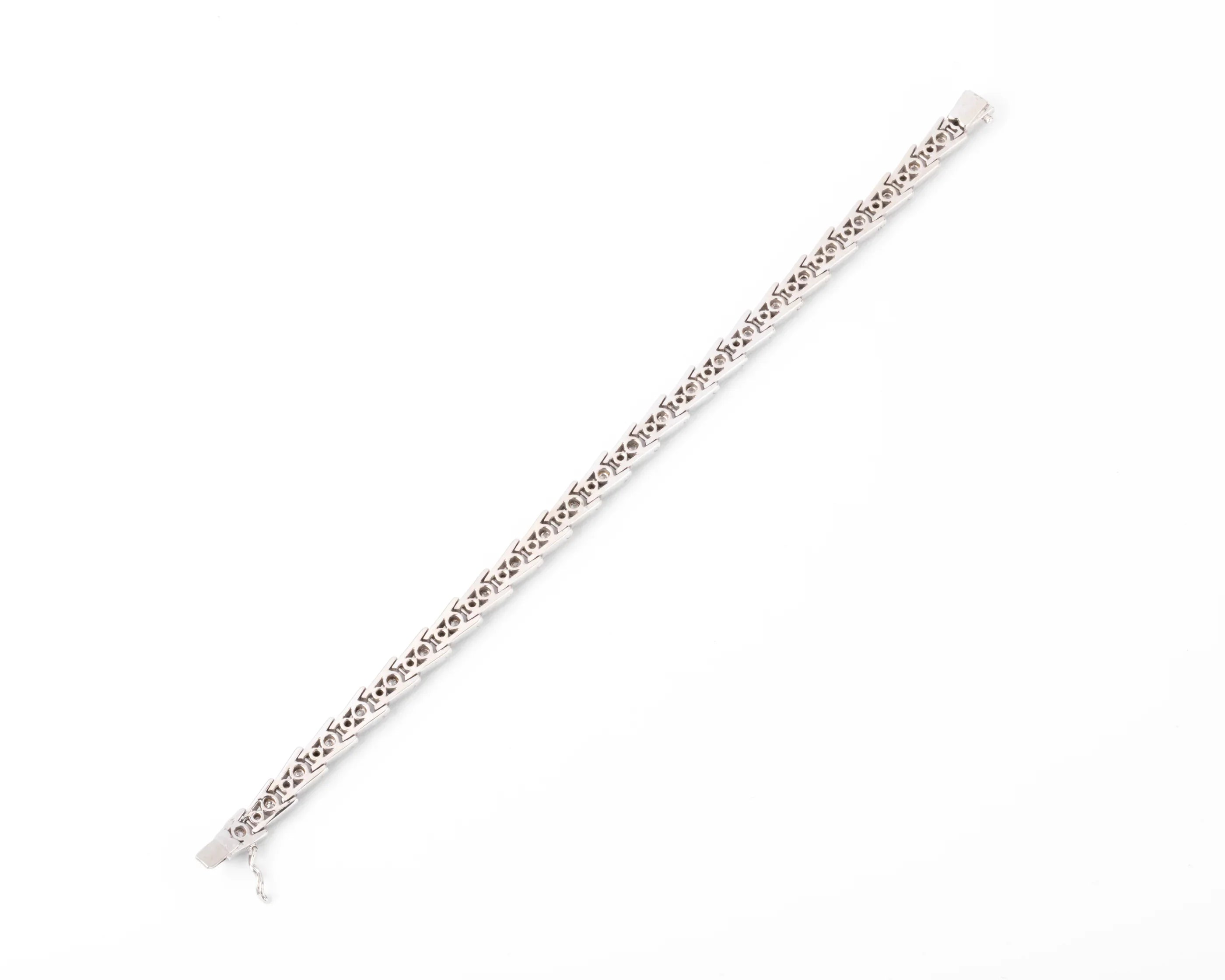 Bracelet riviere en diamant or gris et platine