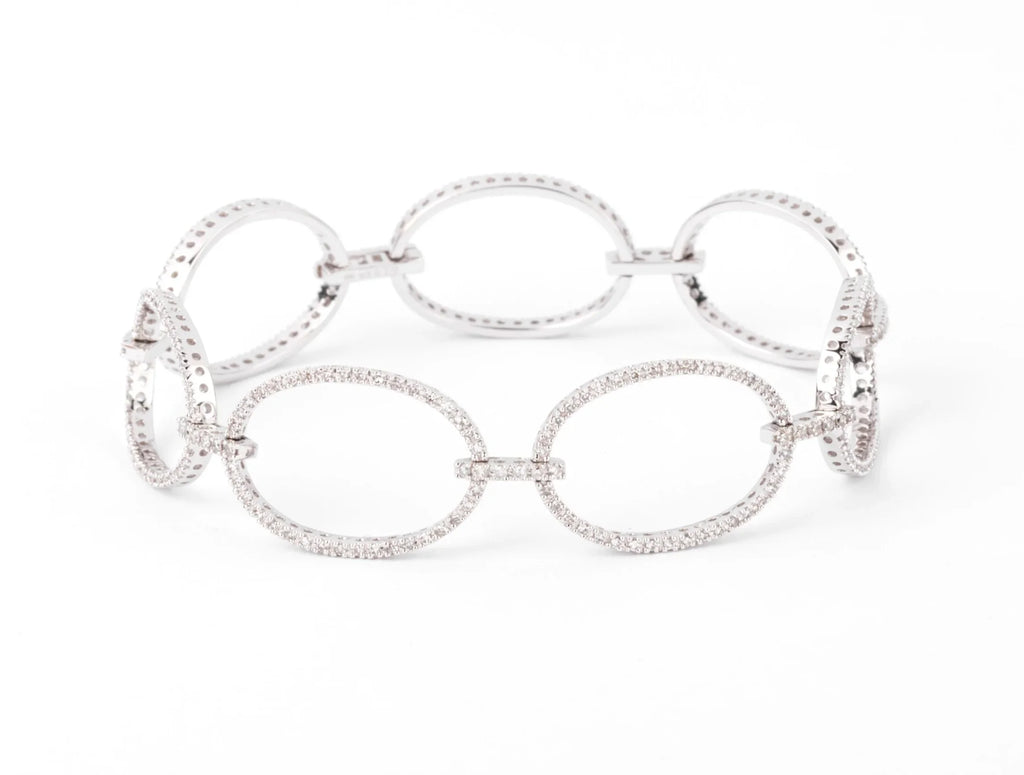 Oval link diamond bracelet