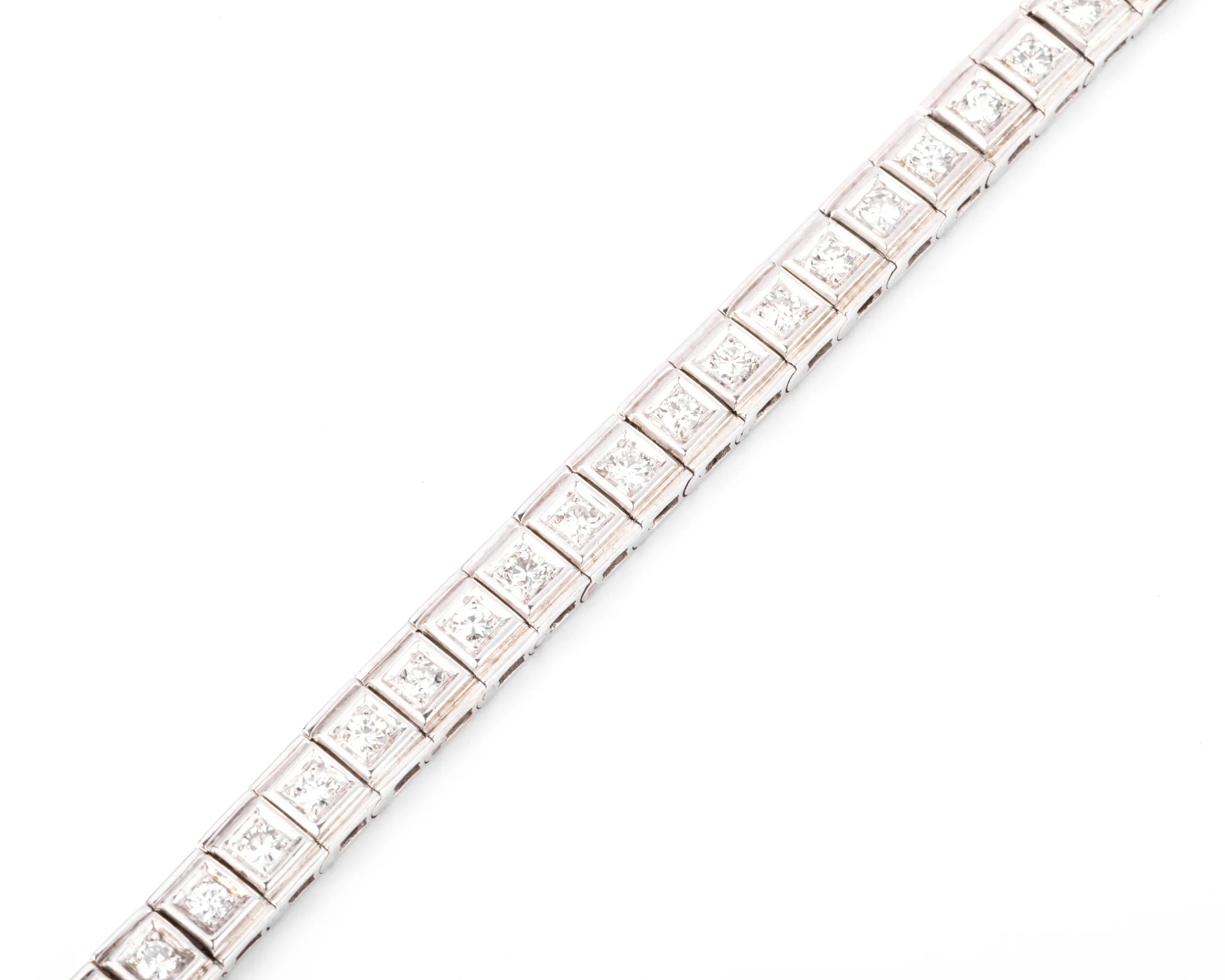 Bracelet en platine riviere en diamant