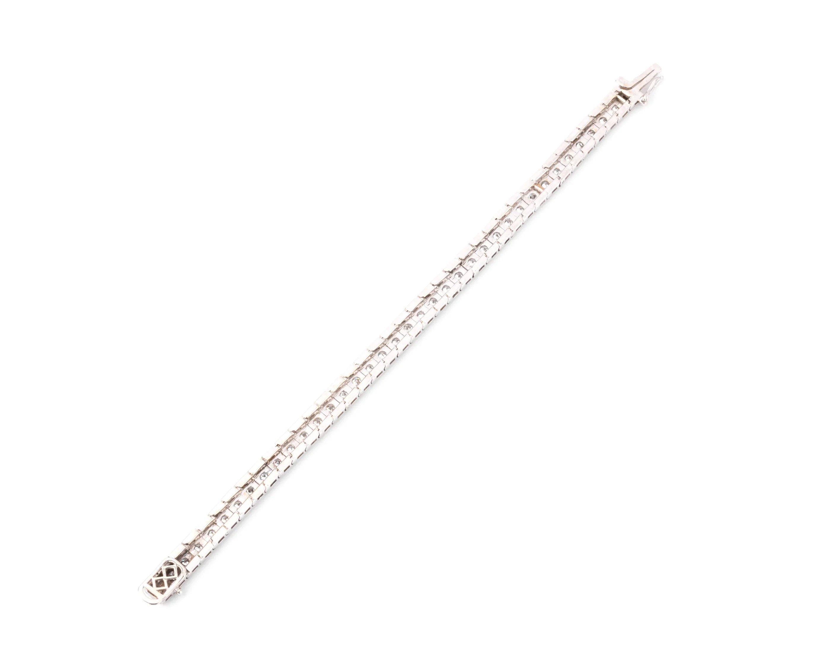 Bracelet en platine riviere en diamant