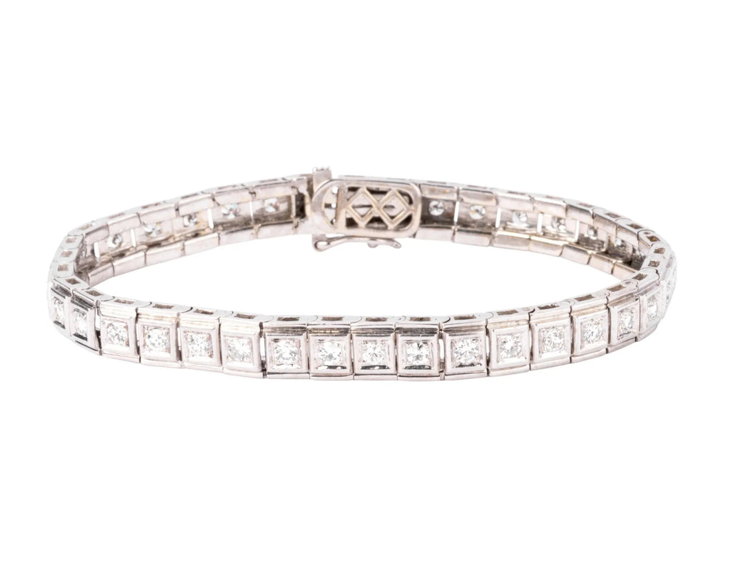 Platinum diamond river bracelet
