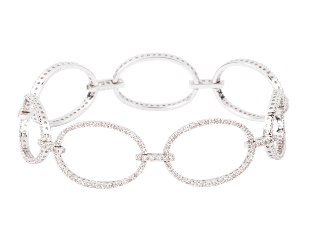 Oval link diamond bracelet