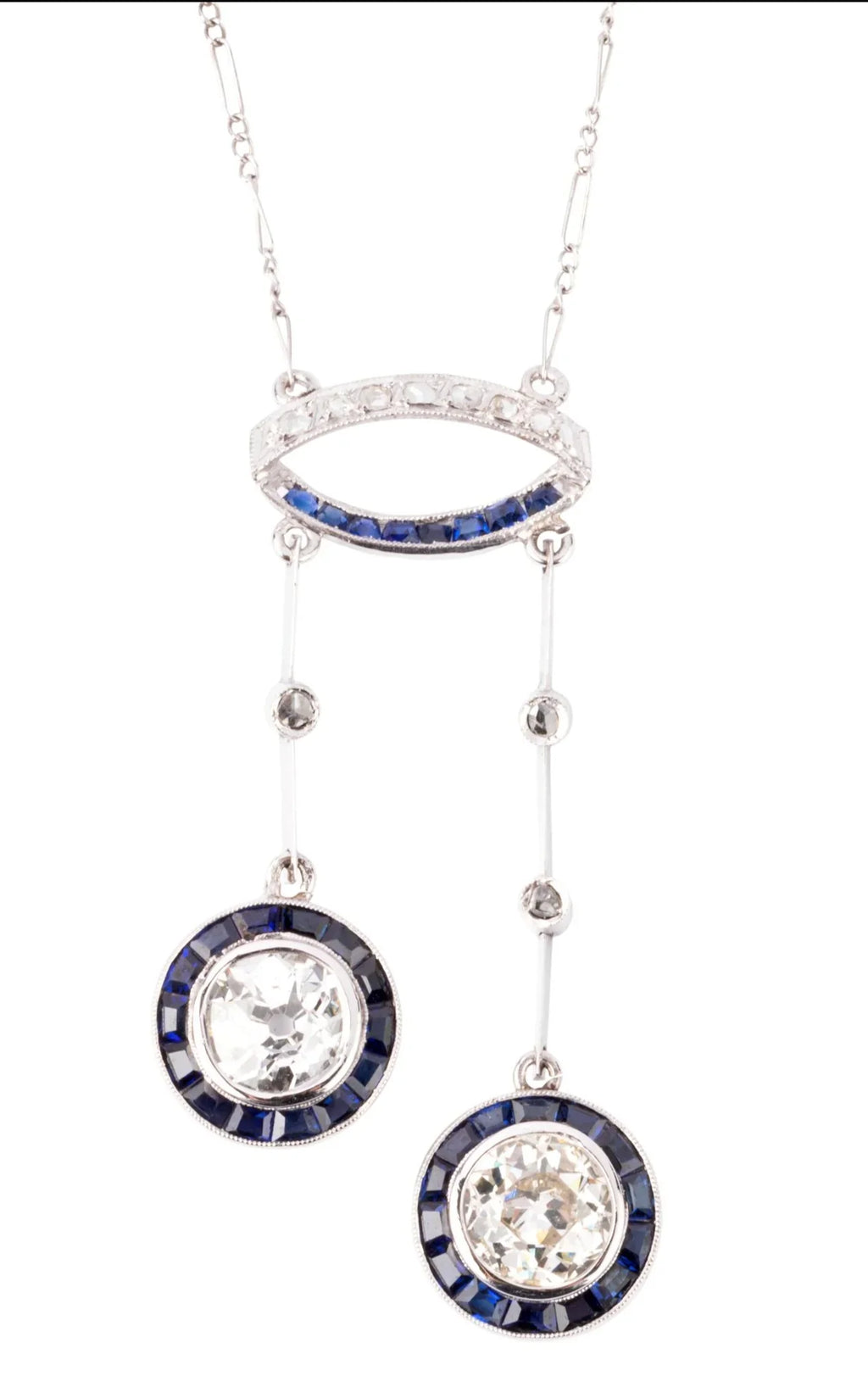Negligee with sapphires and old-cut diamonds