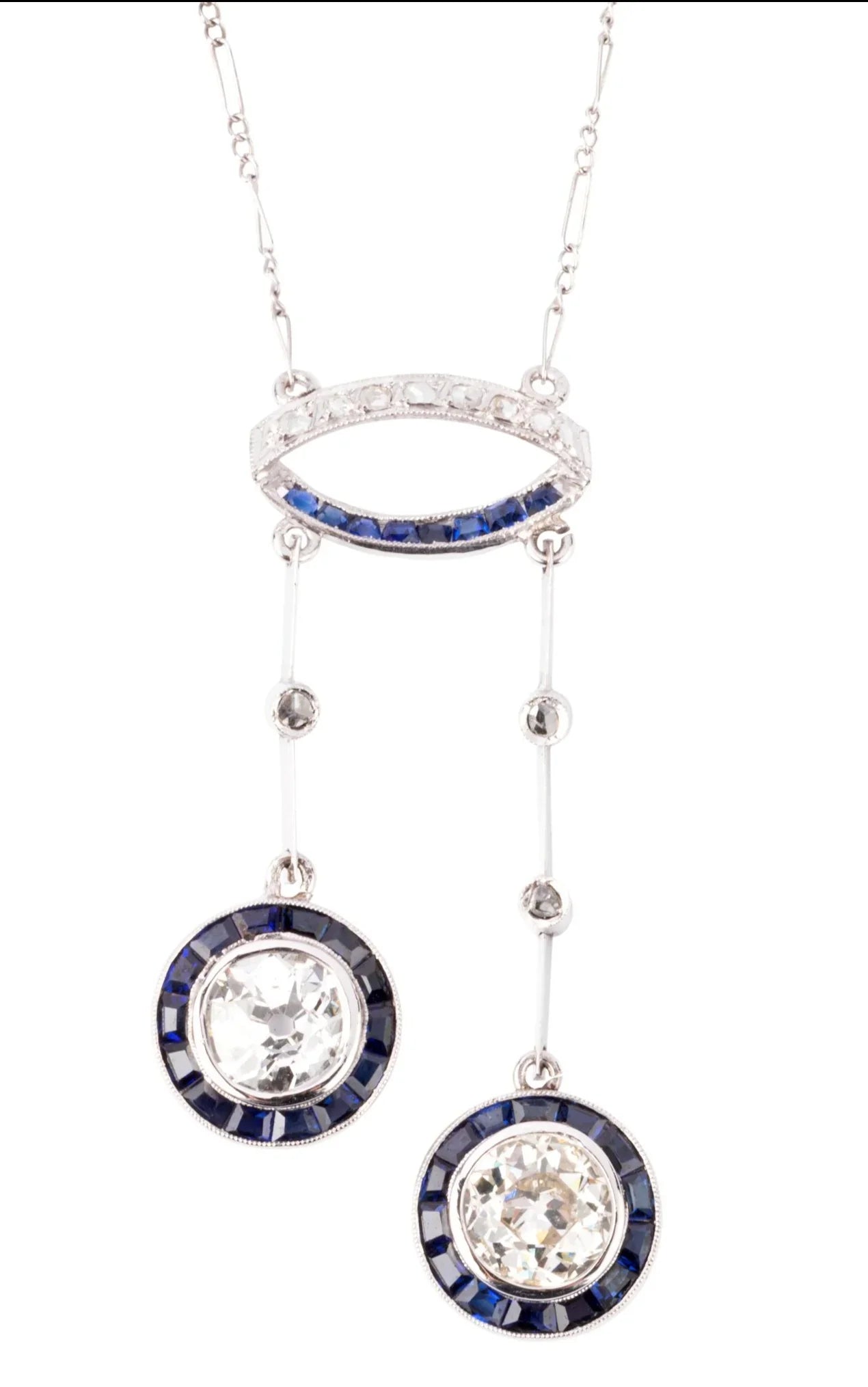 Negligee with sapphires and old-cut diamonds