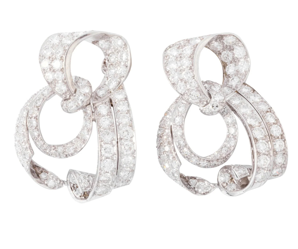 Importante boucle d'oreilles Platine et diamants circa 1930