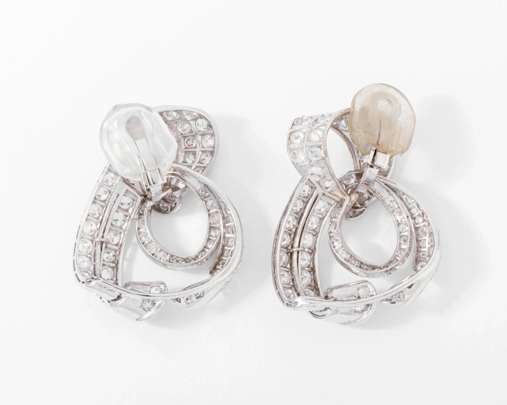 Importante boucle d'oreilles Platine et diamants circa 1930